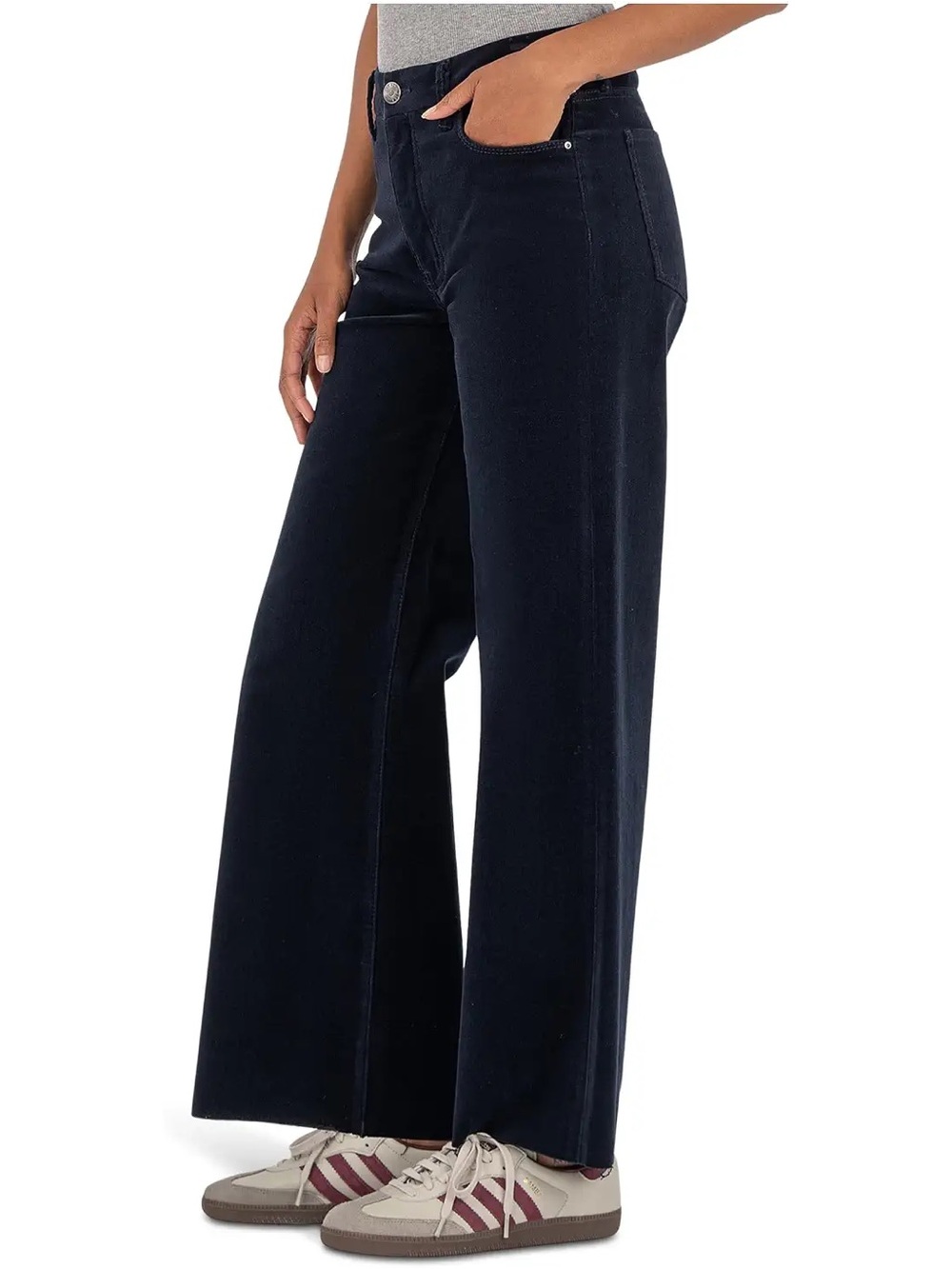 NWOT- KUT from the Kloth Meg Corduroy High-Rise Wide Leg, Navy, size 6 - Picture 3 of 12
